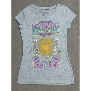 Wound Up Juniors‎ Dancing Skeletons Gray "Dance Like Nobody Is Watching" Size M